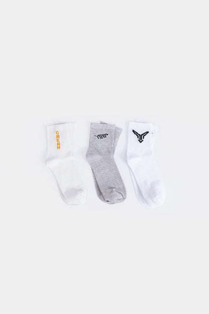 Pack of 3 Graphic Short-Crew Socks - Cougar Clothing