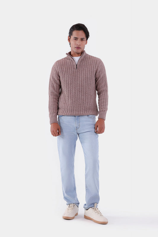 Cable Knit Quarter Sweater