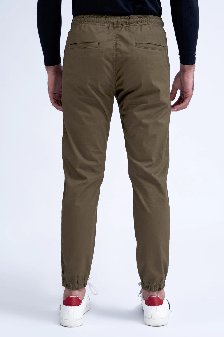 Olive Slim Fit Woven Jogger Pants