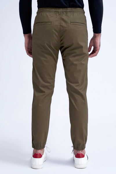 Olive Slim Fit Woven Jogger Pants