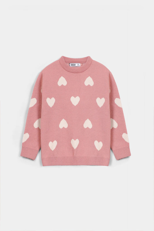 Heart Jacquard Knit Sweater