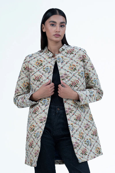 Off White Ban Collar Jacquard Jacket