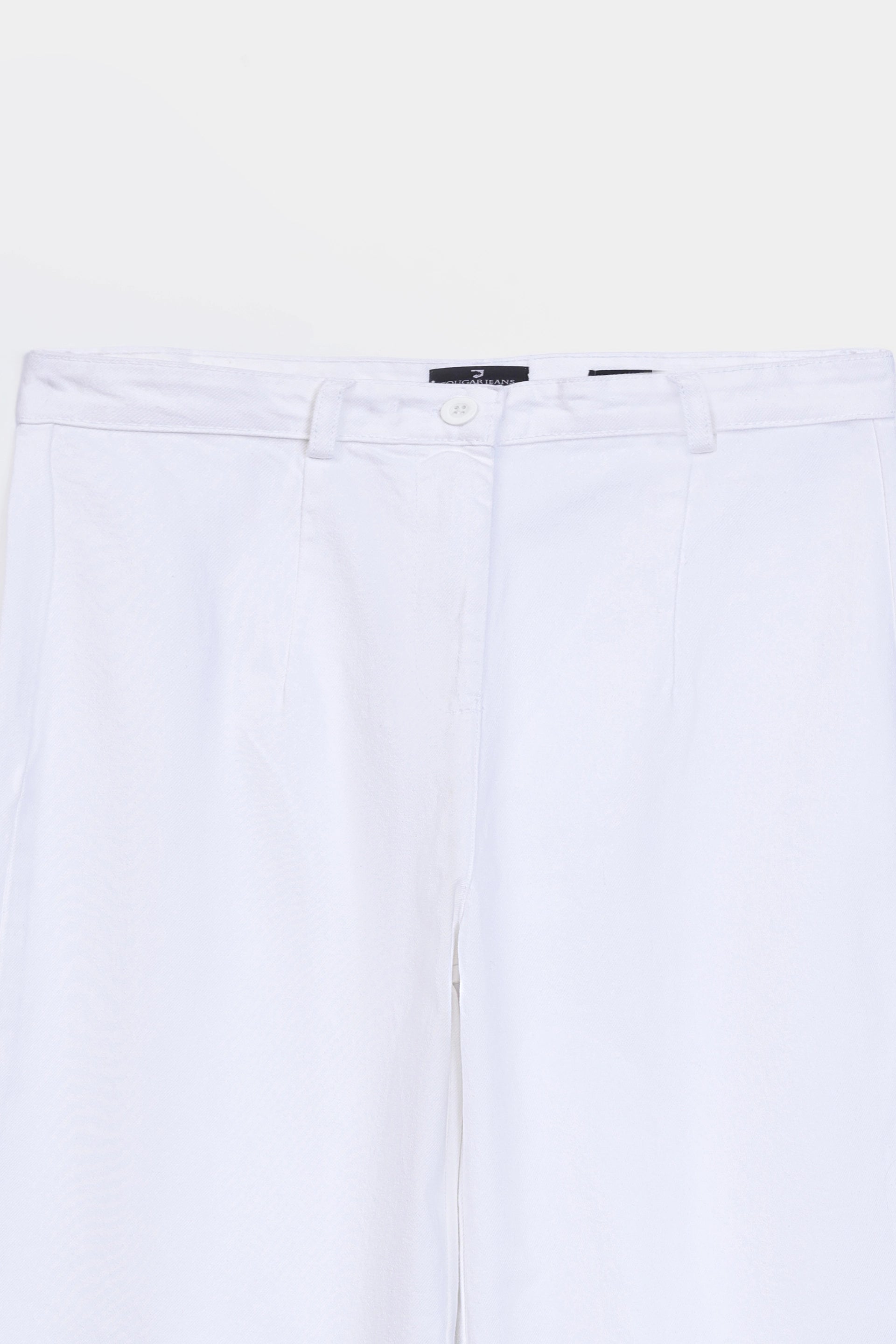 Wide Leg Fit Printed Hem Jeans - Cougar Clothing