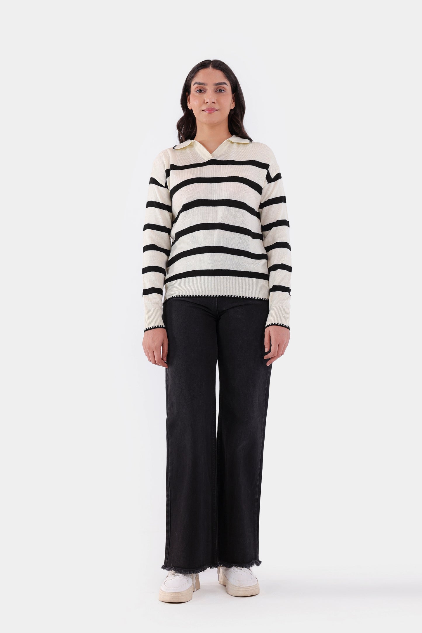 Striped Knit Sweater - Cougar Clothing