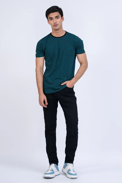 Zigzag Printed Relax Fit T-Shirt