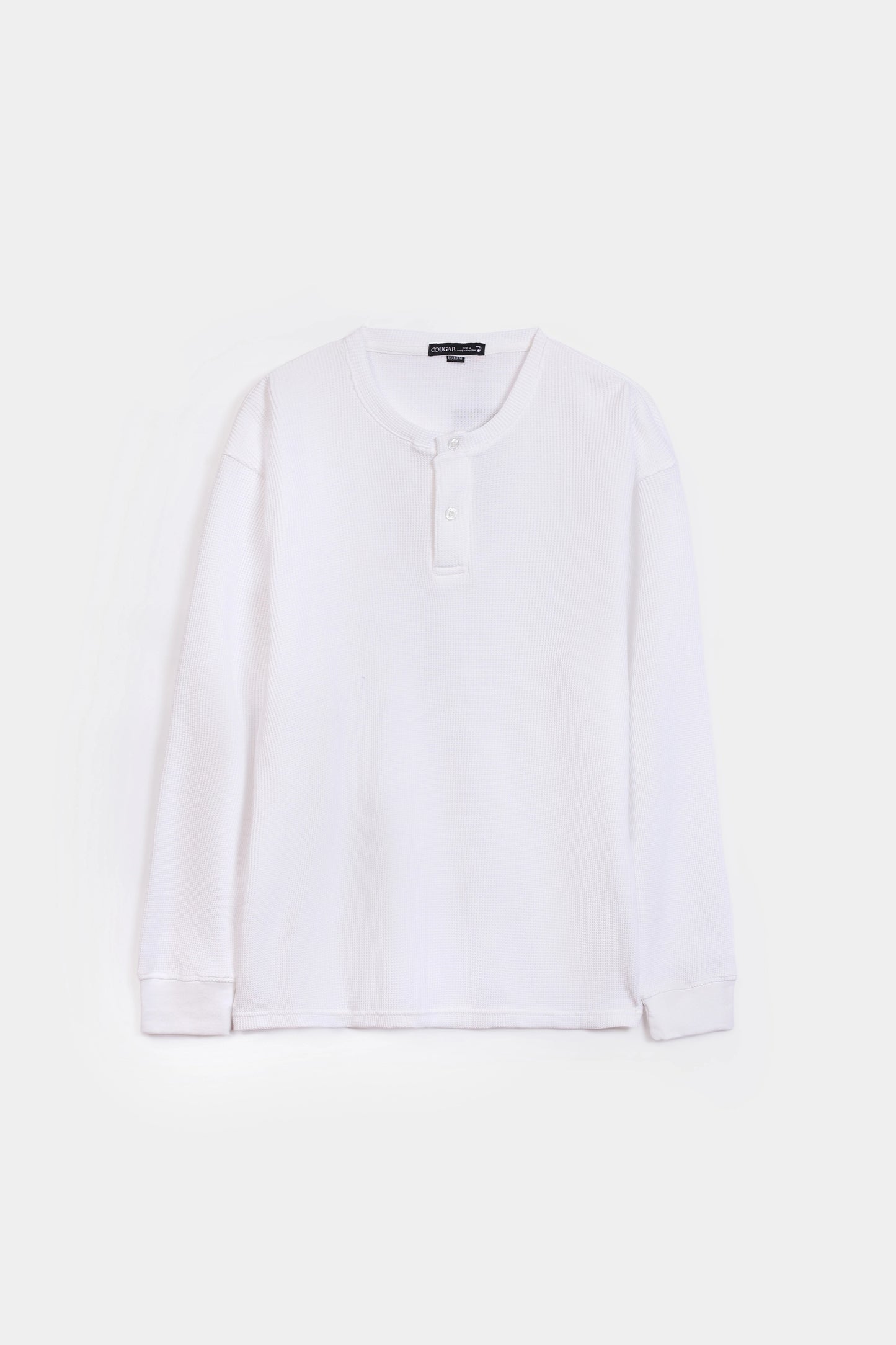 Waffle Knit Henley T-Shirt - Cougar Clothing