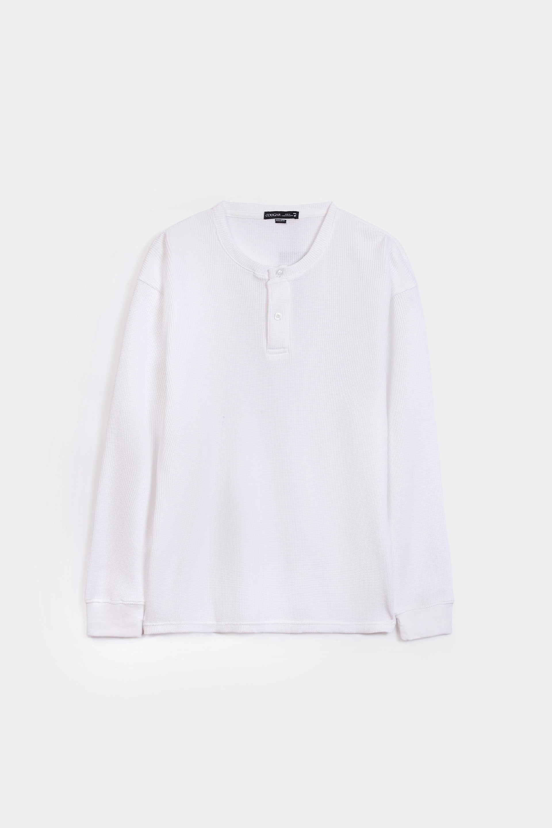 Waffle Knit Henley T-Shirt - Cougar Clothing