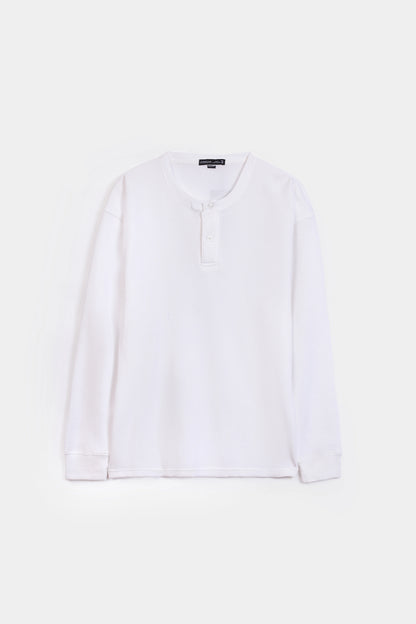 Waffle Knit Henley T-Shirt - Cougar Clothing