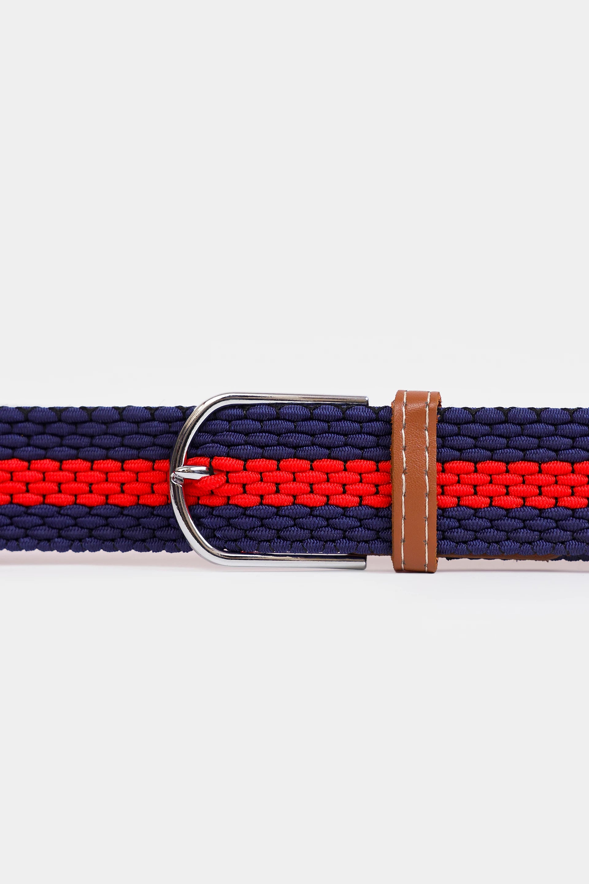 Contrast Stripe Woven Belt - Cougar Clothing