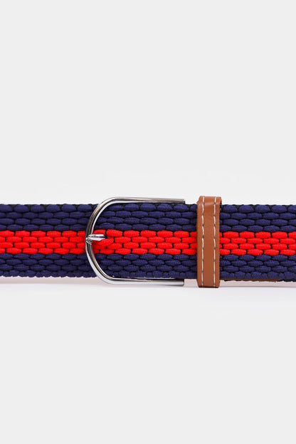 Contrast Stripe Woven Belt - Cougar Clothing