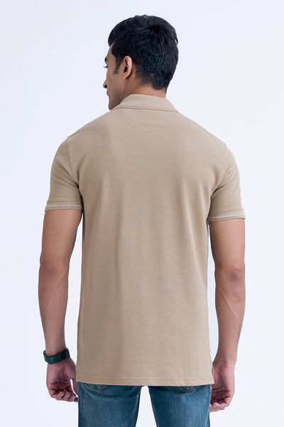 Popcorn Knit Polo Shirt