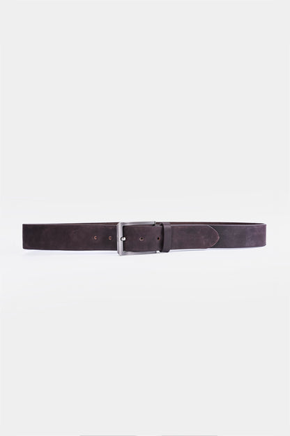 Basic Leather Belt With Silver Tone Buckle - Cougar Clothing