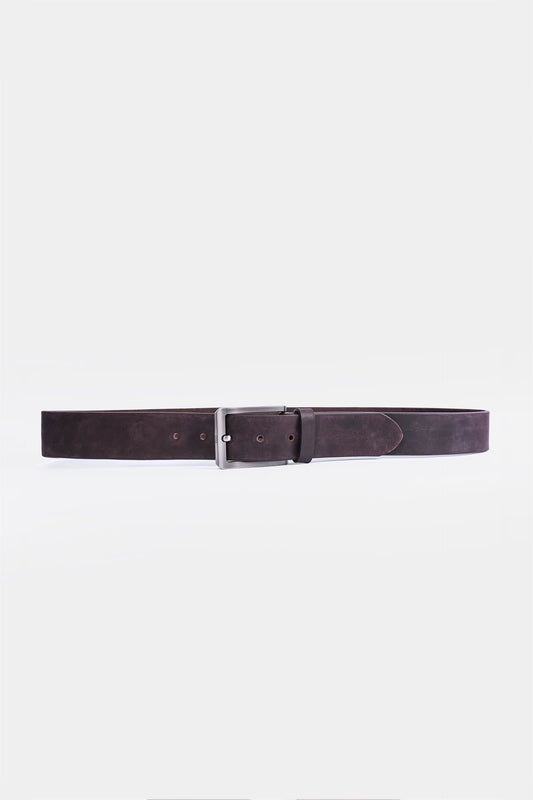 Basic Leather Belt With Silver Tone Buckle - Cougar Clothing
