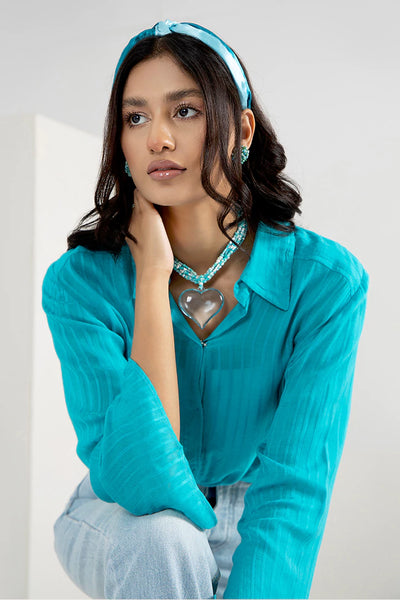 Ferozi Spread Collar Lining Top