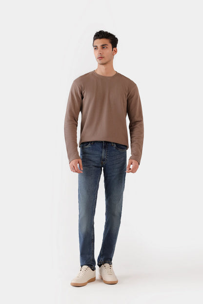 Slim Fit Jeans With Whiskers - Cougar Clothing