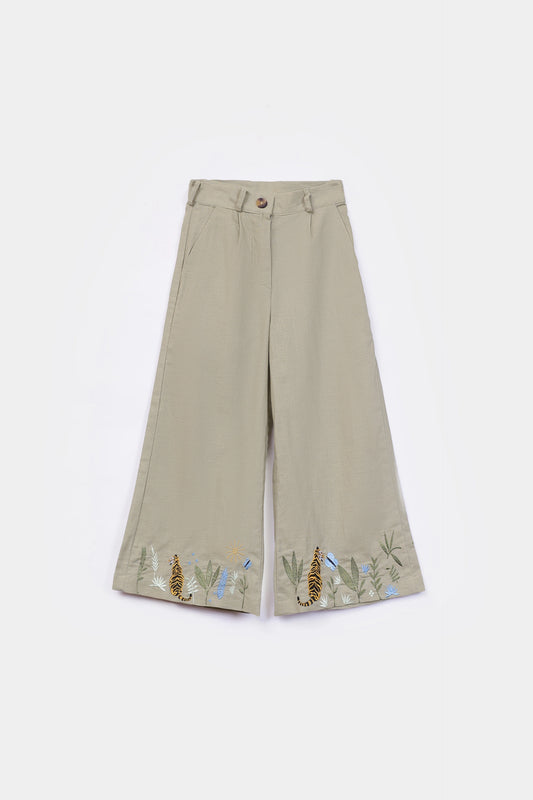 Embroidered Irish Cotton Trousers - Cougar Clothing