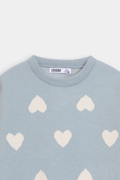 Heart Jacquard Knit Sweater