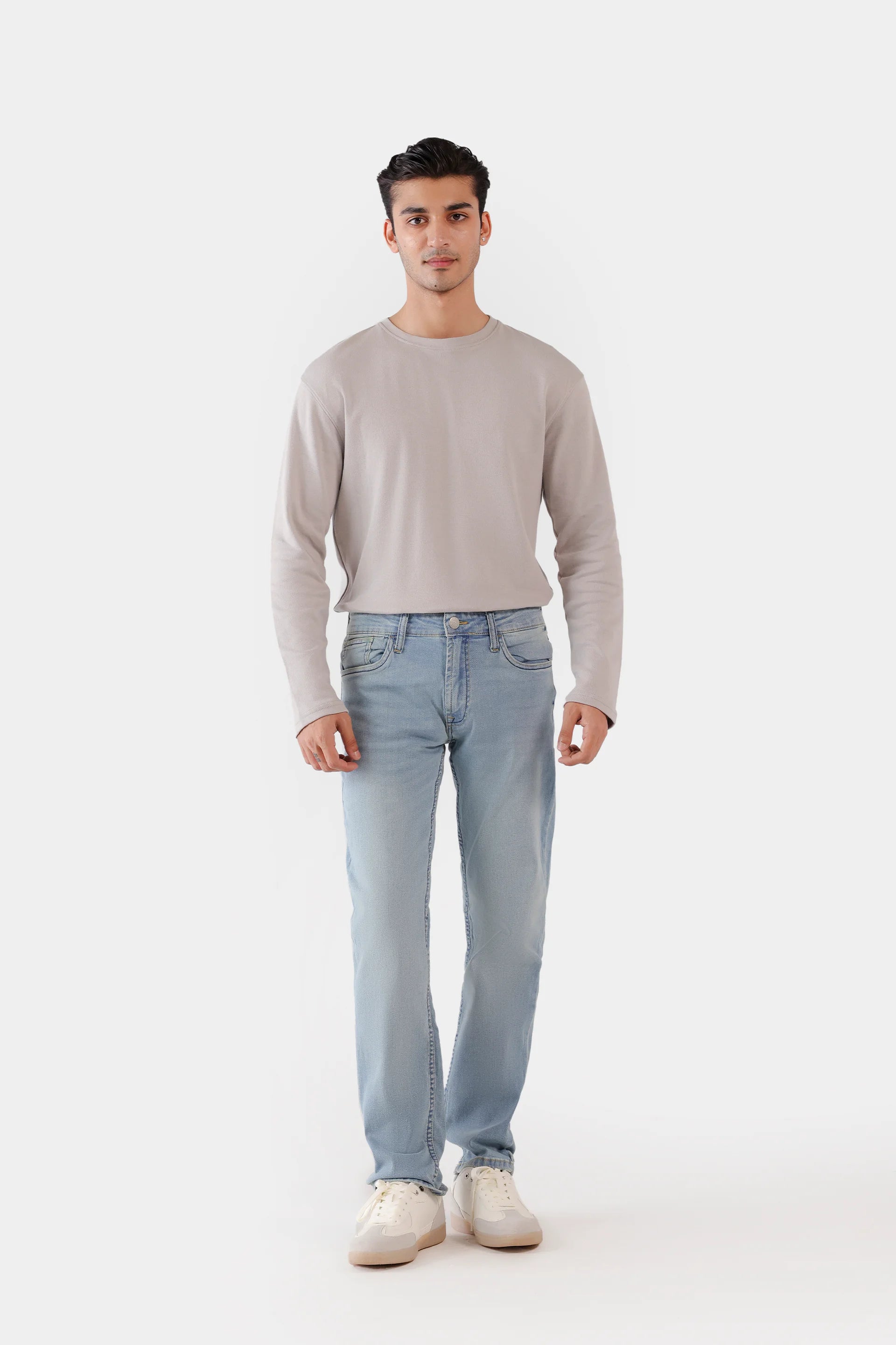 Slim Fit Jeans With Whiskers - Cougar Clothing