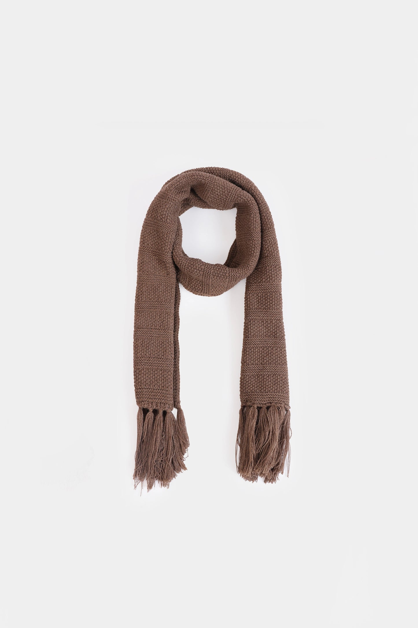 Knitted Scarf With Fringes