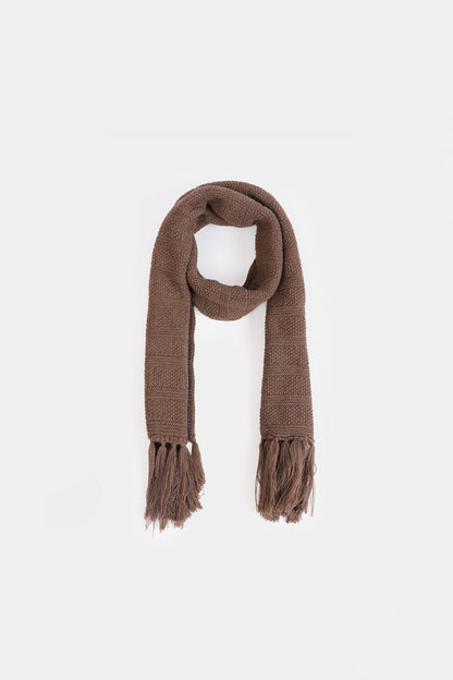 Knitted Scarf With Fringes