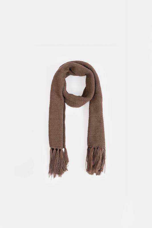 Knitted Scarf With Fringes