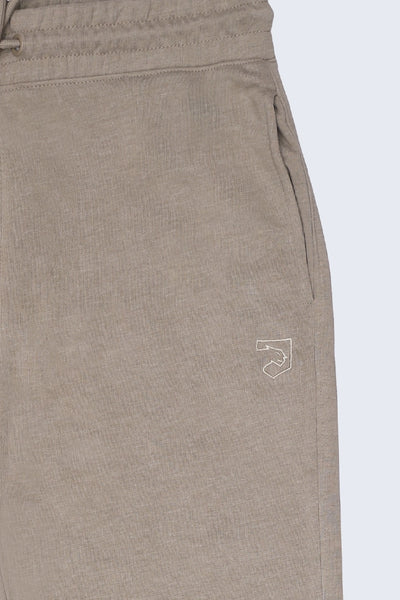 Beige Slim Fit Knitted Jogger Pants