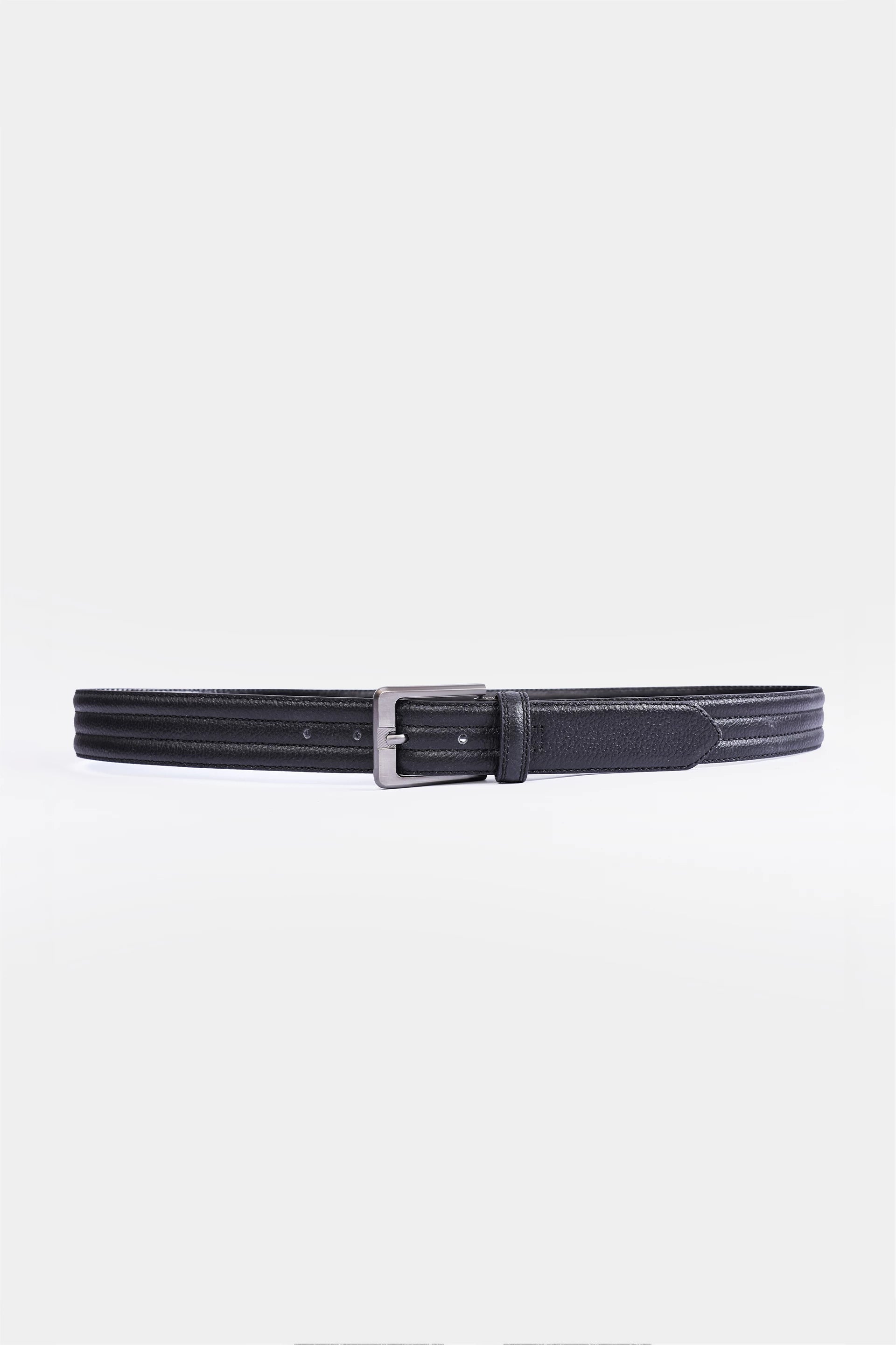 Leather Belt With Metal Buckle - Cougar Clothing