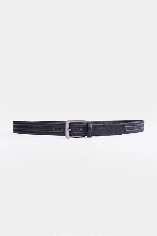 Leather Belt With Metal Buckle - Cougar Clothing