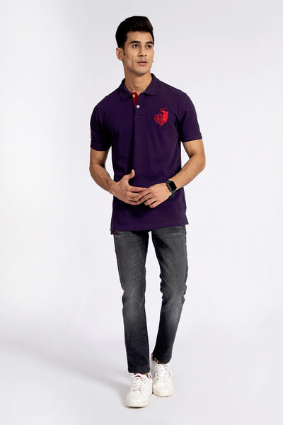 Purple CGR Embroidered Polo