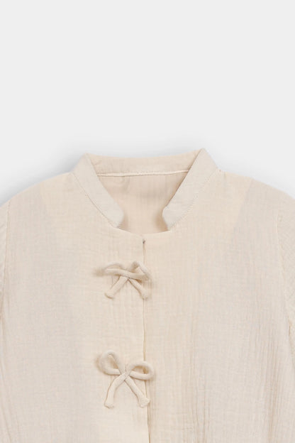 Double Muslin Bow Detailed Blouse - Cougar Clothing