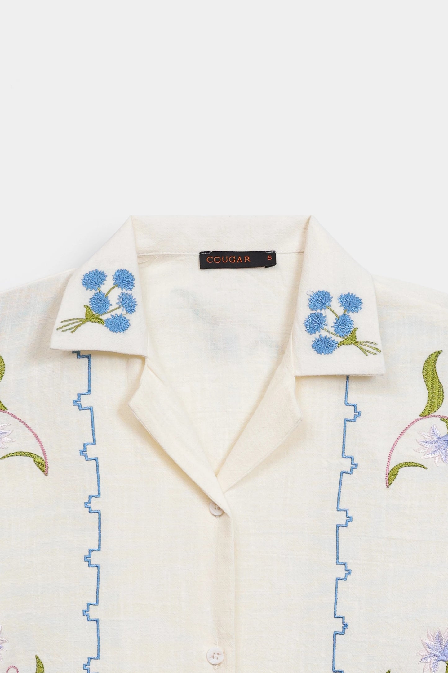 Cross Hatch Cotton Embroidered Shirt - Cougar Clothing
