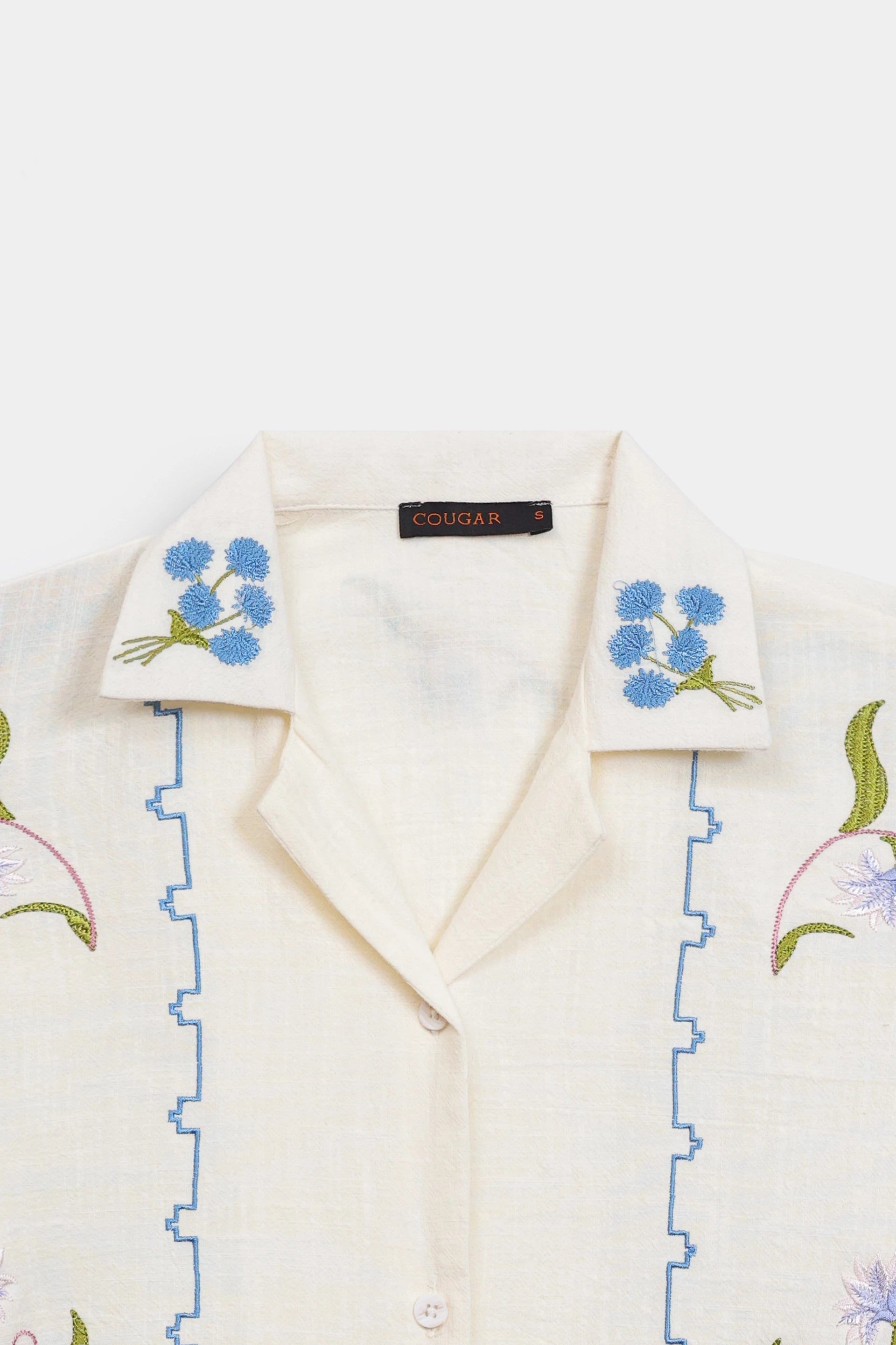 Cross Hatch Cotton Embroidered Shirt - Cougar Clothing