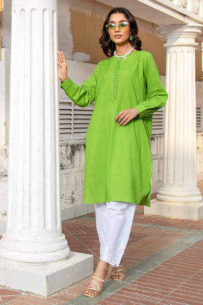 Green Cuffed Sleeves Kurti