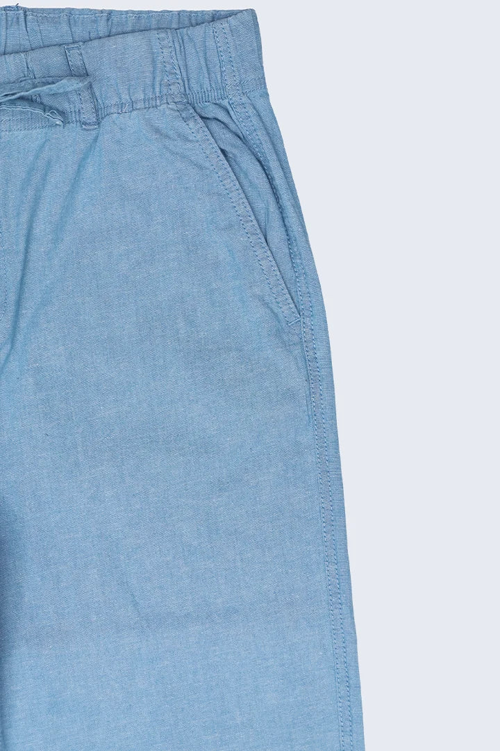 Light Blue Relax Fit Woven Trousers