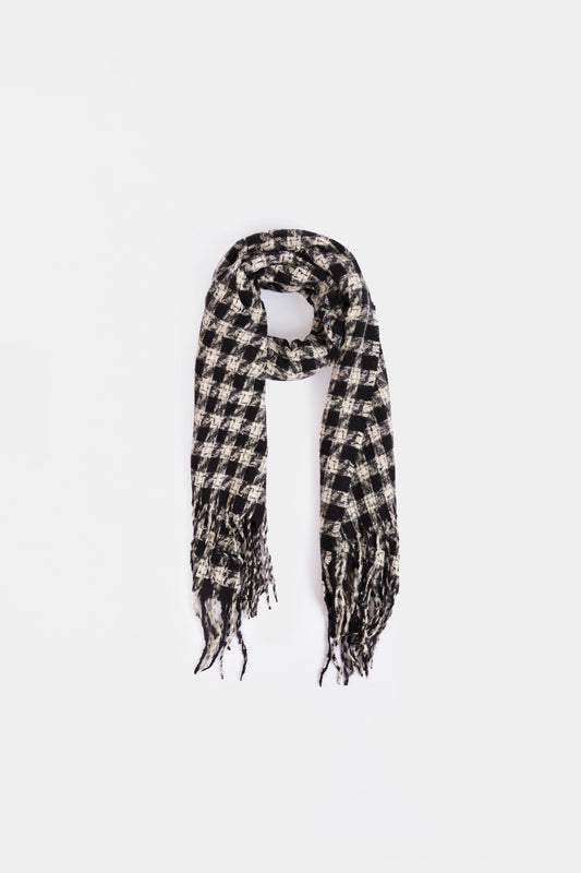 Houndstooth Pattern Knitted Shawl - Cougar Clothing