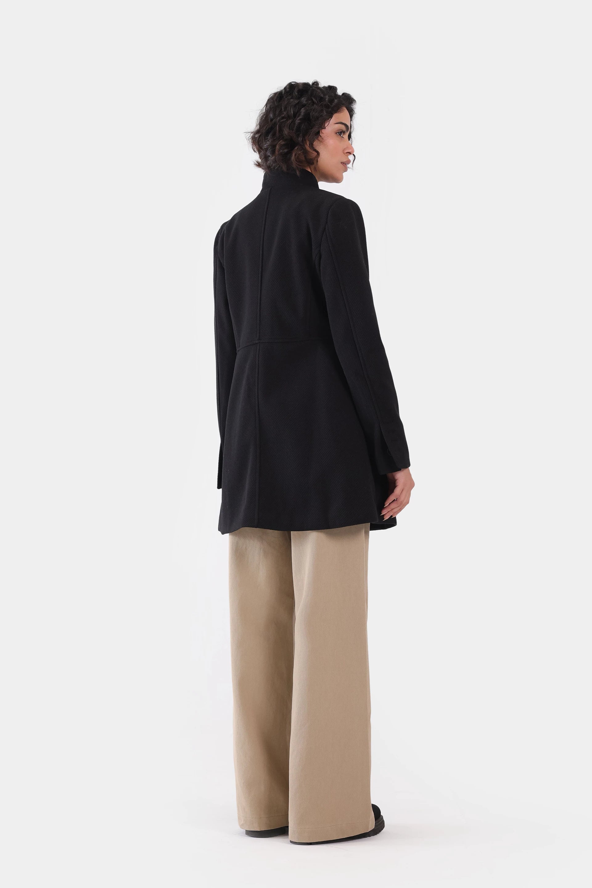 Mid-Length Double Breasted Coat - Cougar Clothing