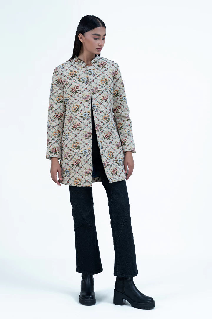 Off White Ban Collar Jacquard Jacket