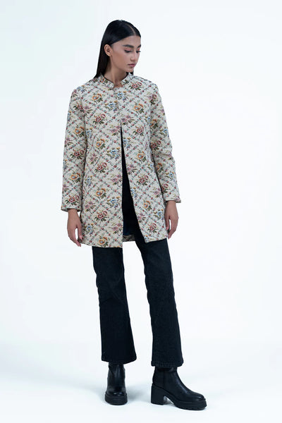 Off White Ban Collar Jacquard Jacket