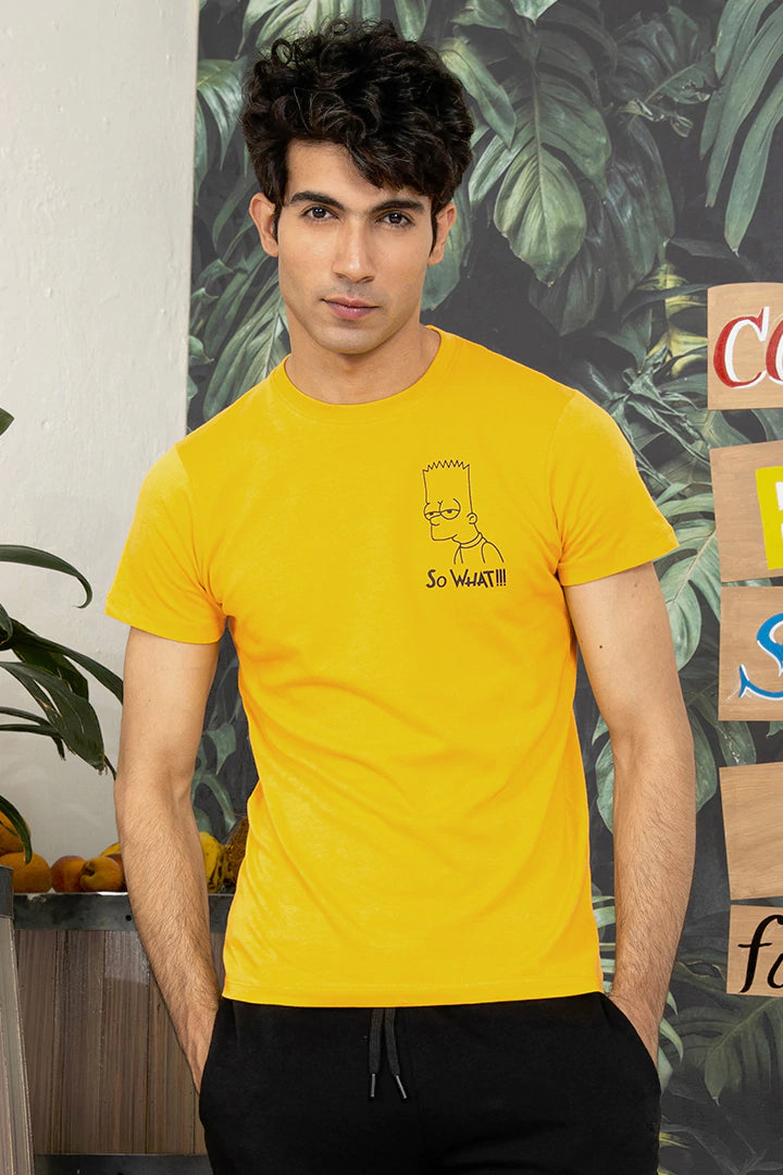 Yellow Crew Neck Graphic T-Shirt