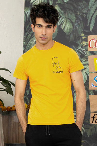 Yellow Crew Neck Graphic T-Shirt