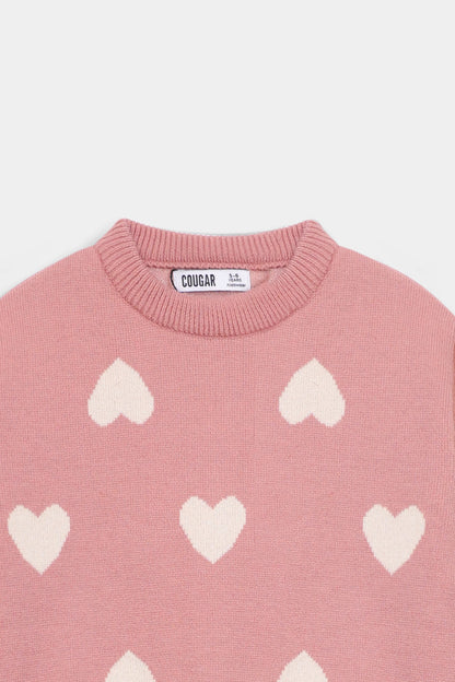 Heart Jacquard Knit Sweater