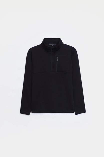Quarter-Zip Panel Sweatshirt
