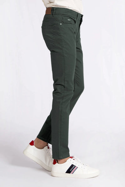 Green Five Pockets Slim Fit Pants