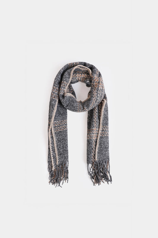 Chunky Check Knitted Shawl