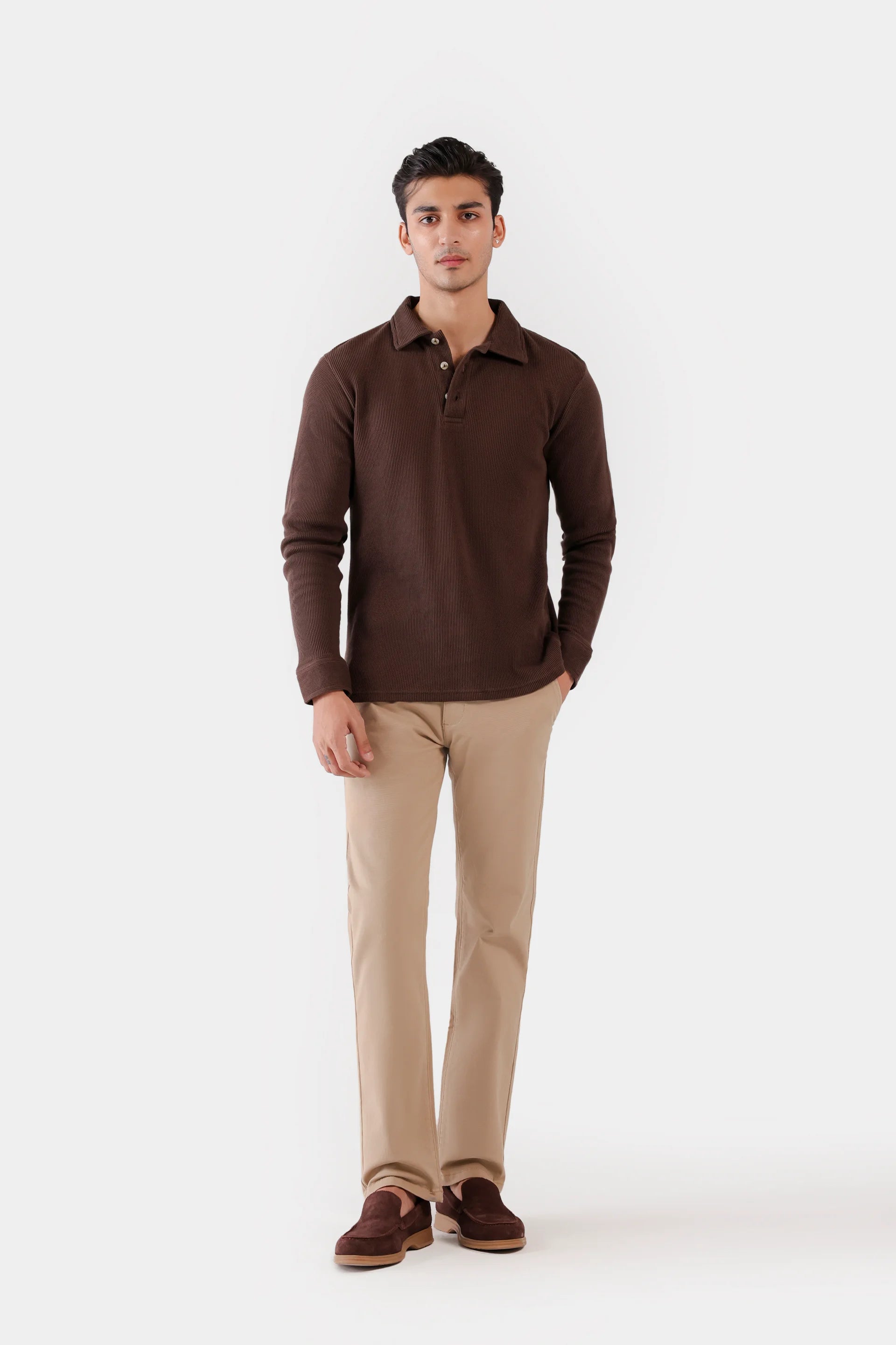 Waffle Knit Polo - Cougar Clothing