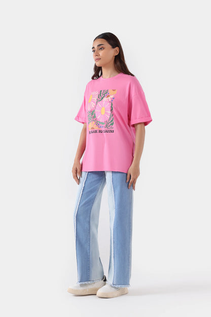 Turn Up Sleeve Graphic T-Shirt - Cougar Clothing