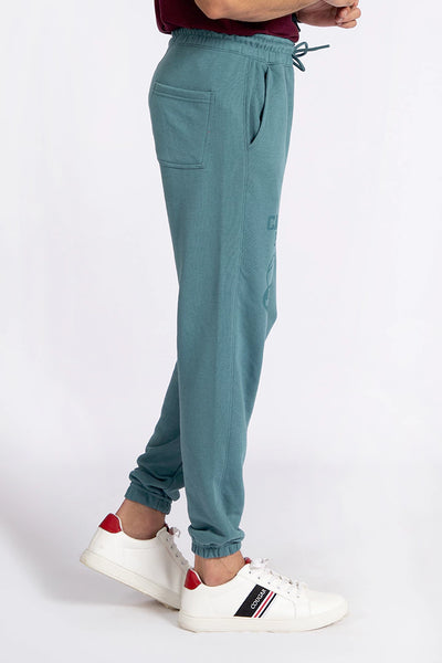 Teal Scripted Relax Fit Joggers