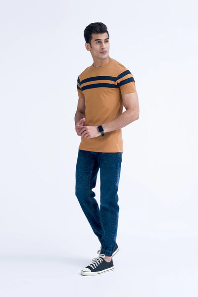 Caramel Cotton Blend T-Shirt