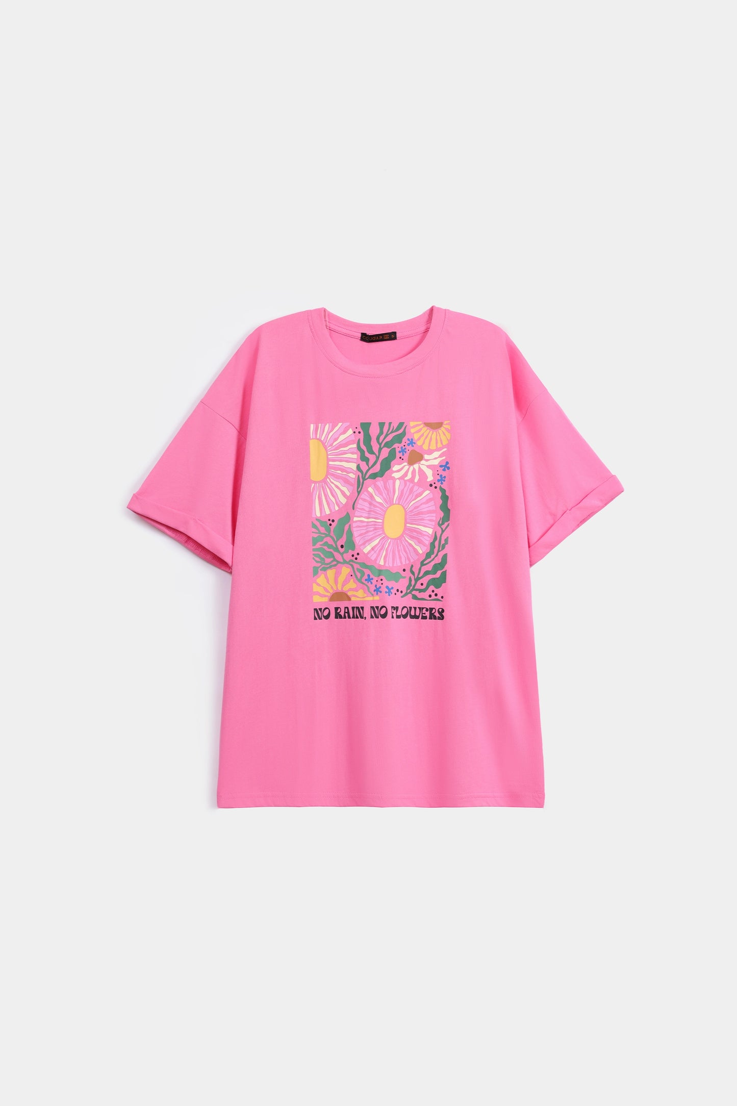 Turn Up Sleeve Graphic T-Shirt - Cougar Clothing