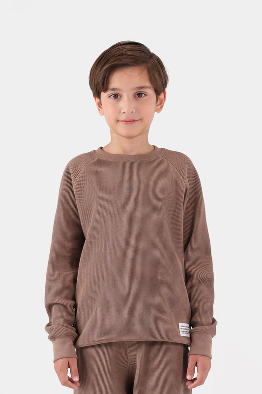 Waffle Knit Sweatshirt - Cougar Clothing